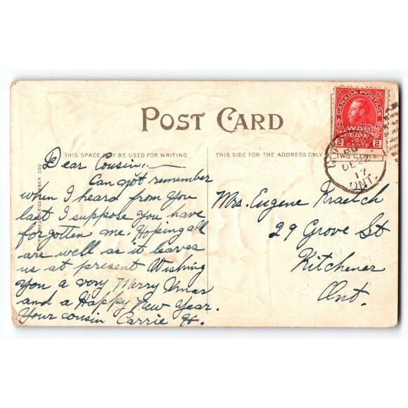 Santa Claus Christmas Postcard Jolly Faced Saint Nick Reads Julius Bien 1908 - Picture 2 of 2